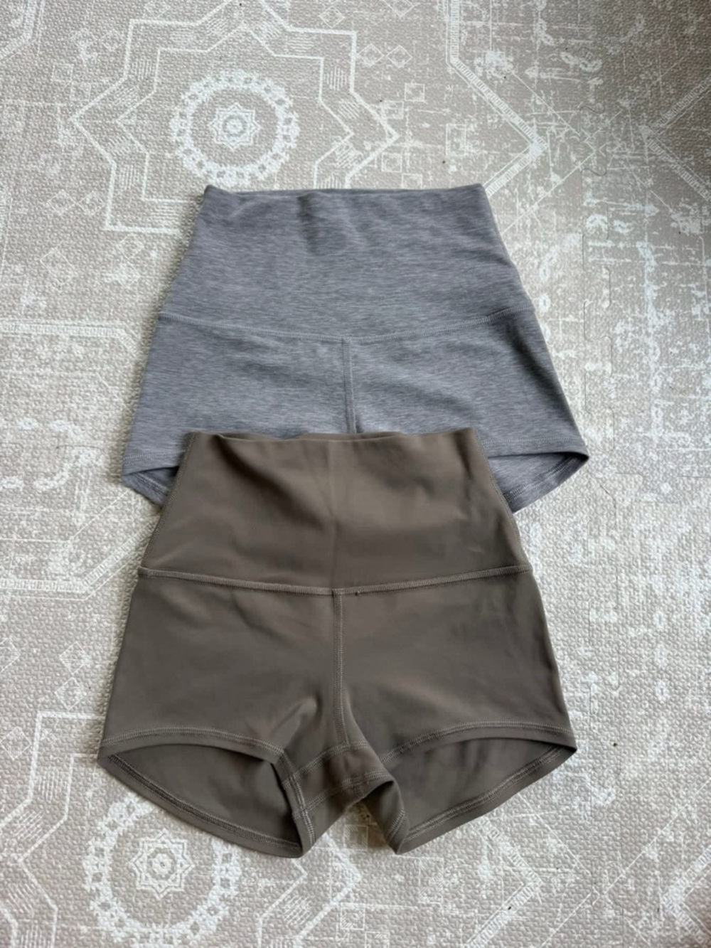lululemon athletica High-Rise Bike Shorts in Gray and Brown
